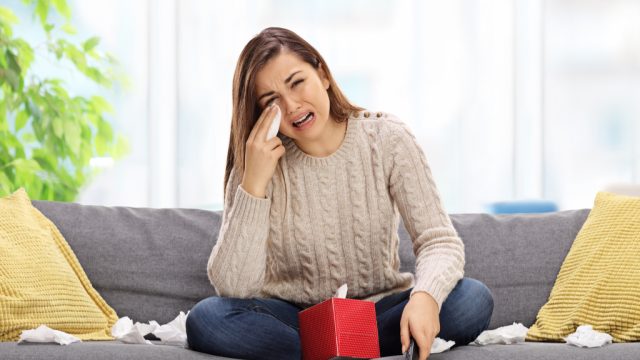 Girl Crying in Front of Television Sensitive