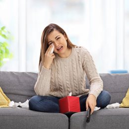 Girl Crying in Front of Television Sensitive