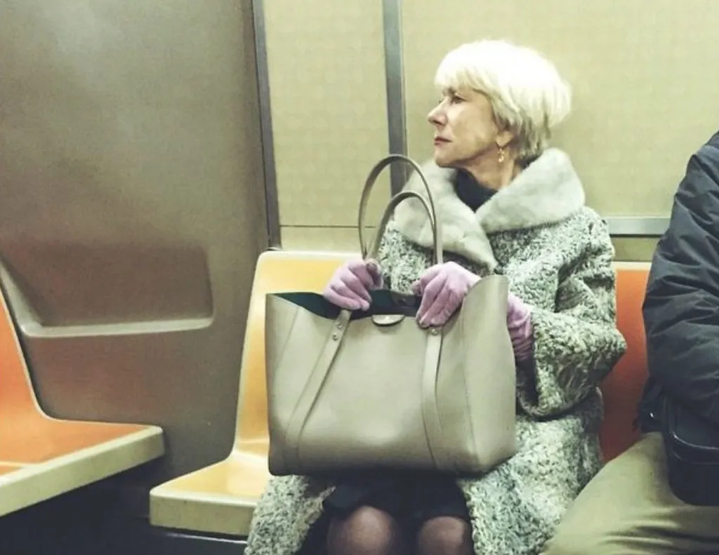 Helen Mirren Celebrities Using Public Transportation