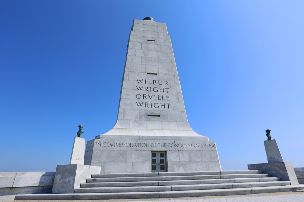 north carolina wright brothers memorial most historic location every state