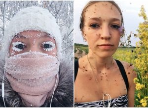 anastasiagav, who lives in Yakutia, posted photos that show off the extreme temperatures in this Siberian region.