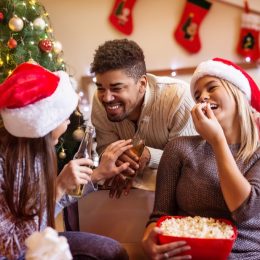 laughing at christmas party