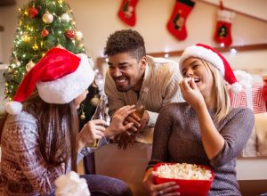 laughing at christmas party