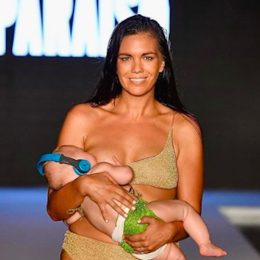 Mara Martin breastfed her five-month-old baby while walking the runway of the Sports Illustrated Swimsuit show on Sunday.