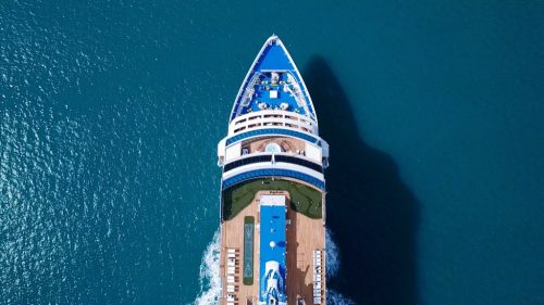 Aerial view from cruise ship