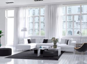 bright white living room