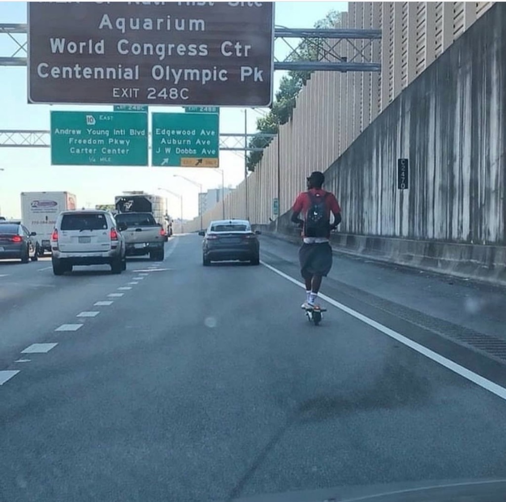 scooter on highway