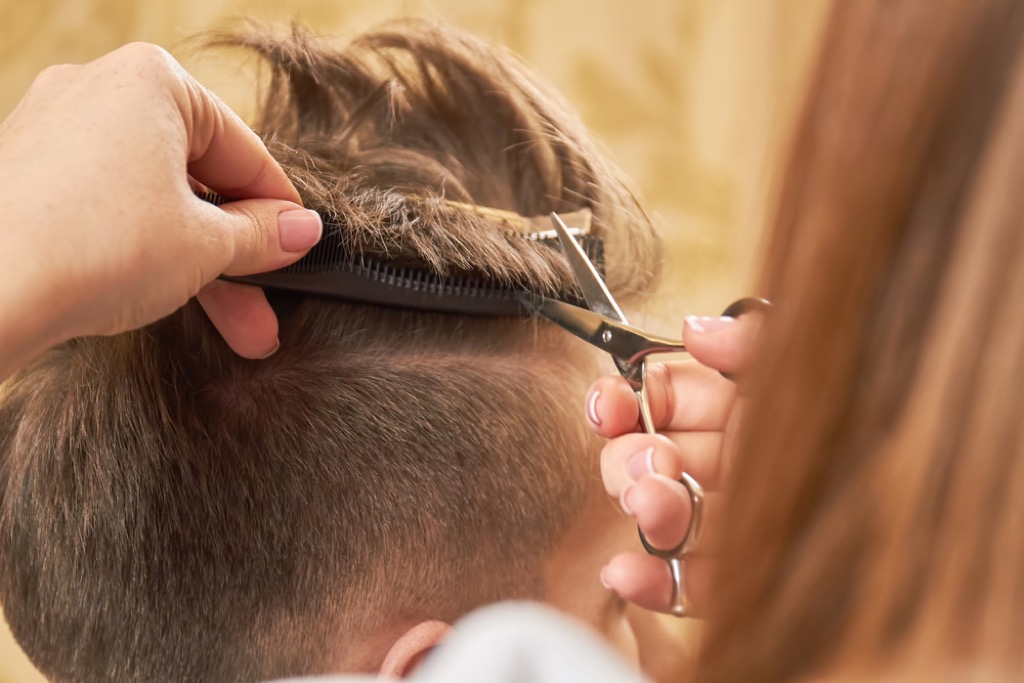 man getting haircut, make yourself more attractive