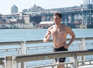 strauss zelnick running along the waterfront