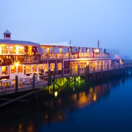 bar harbor maine at dusk