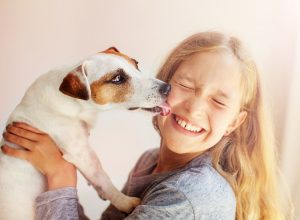 dog with kid, family dog