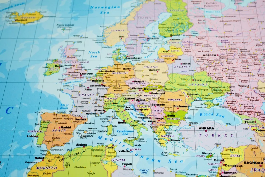 close up map of europe National Geographic bee questions