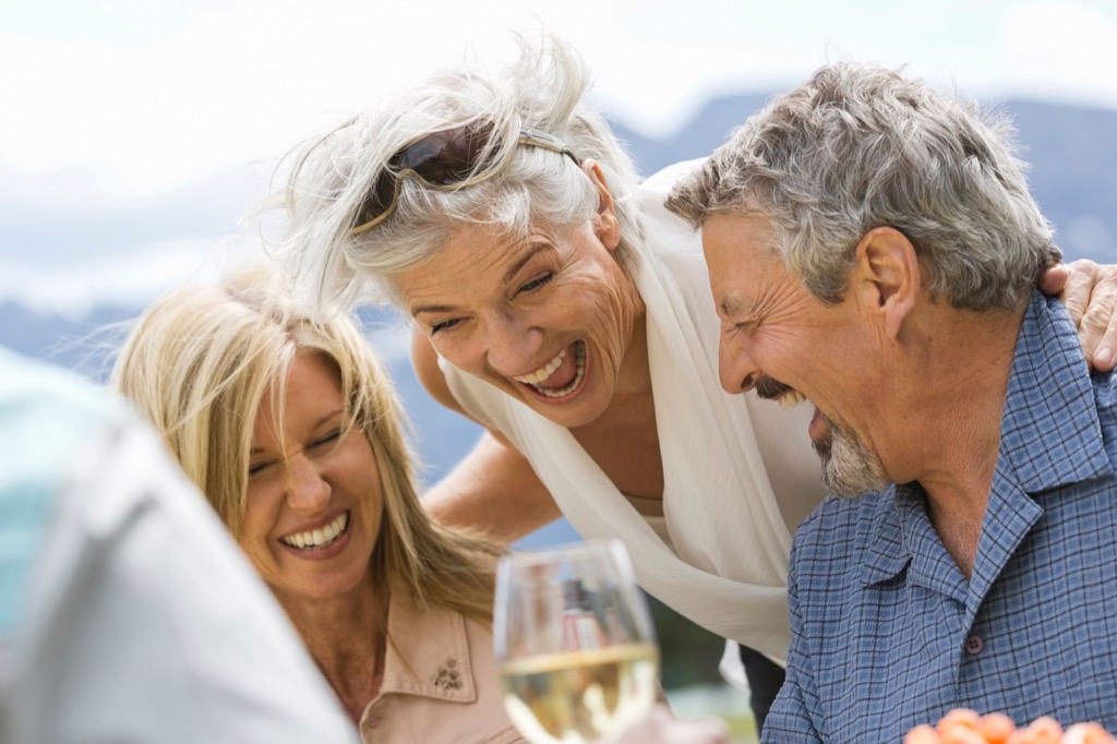 older people hanging out, relationship white lies