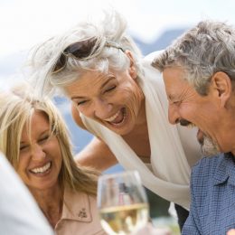 older people hanging out, relationship white lies
