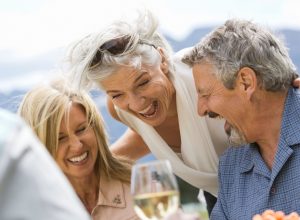 older people hanging out, relationship white lies