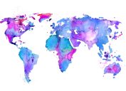 watercolor map of the world