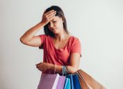 Woman feels dizzy while doing some shopping