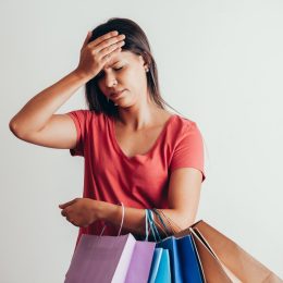 Woman feels dizzy while doing some shopping