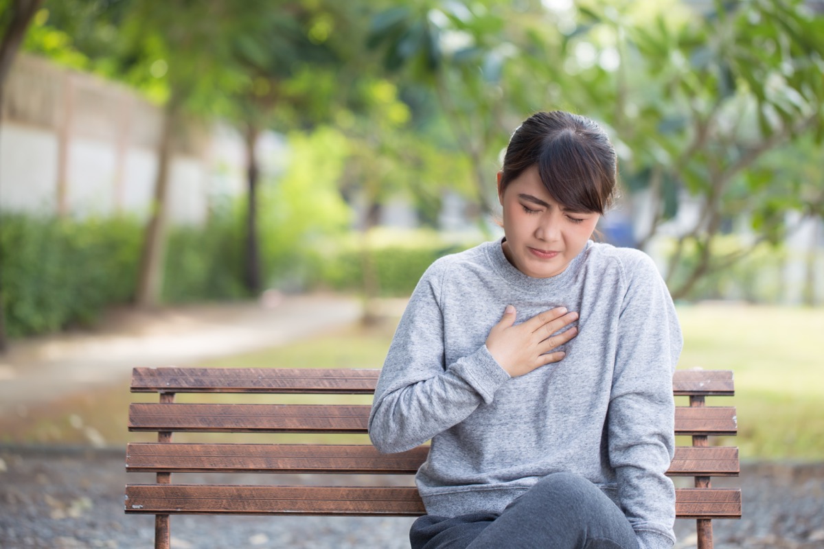 woman suffering from acid reflux