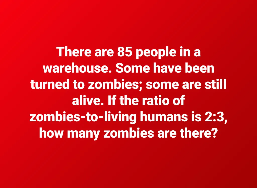 6th grade math zombies question, hard math problems