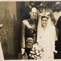 happy couple marries in cairo in the 1940s.