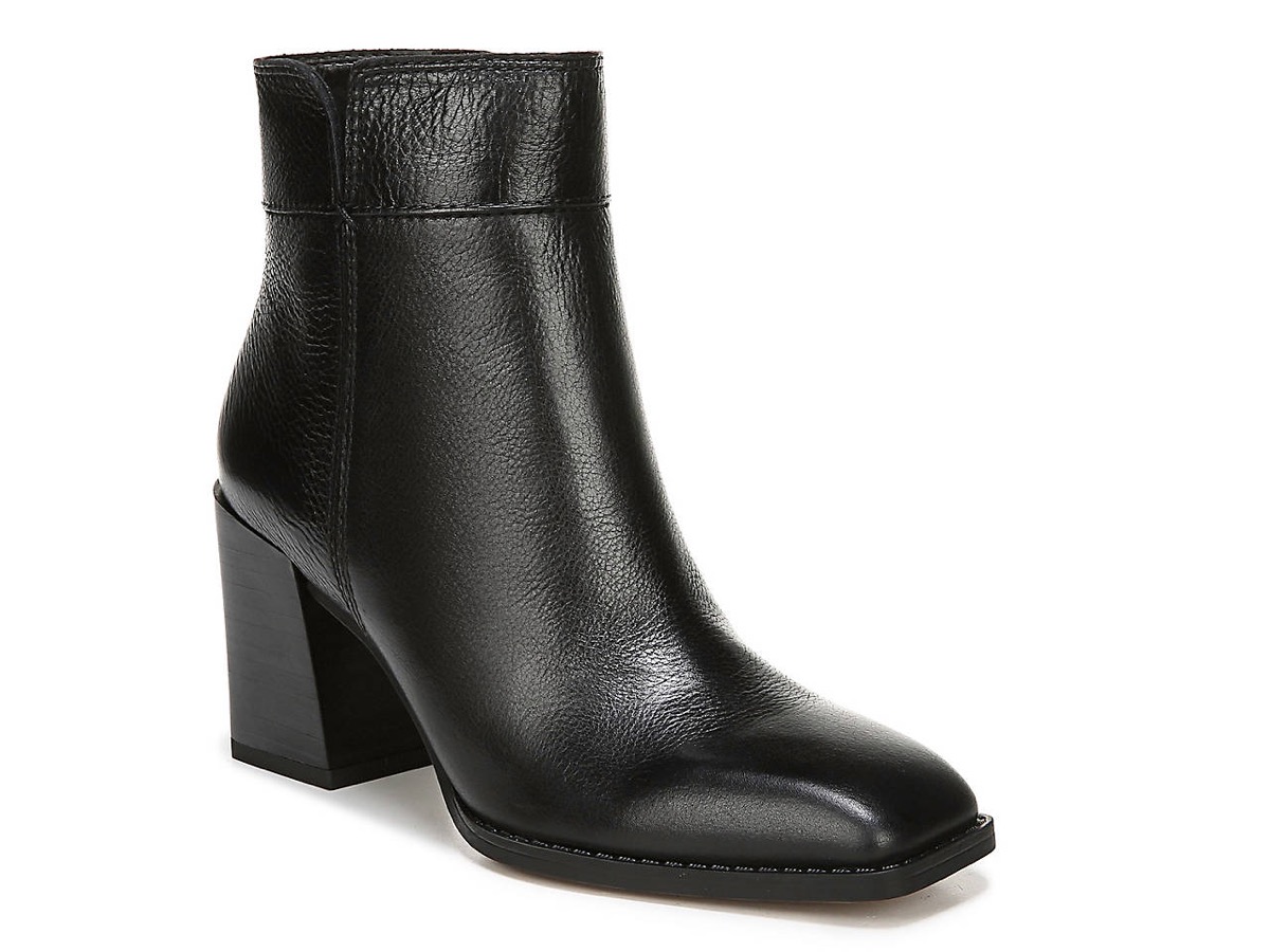 black leather boot with square toe