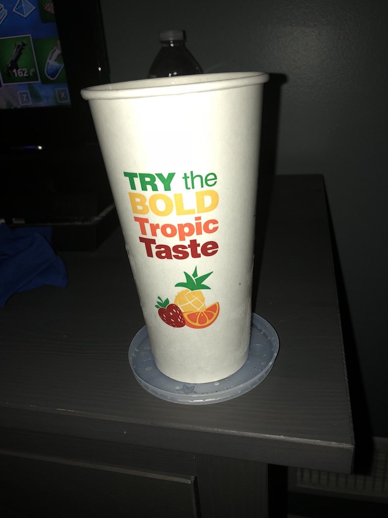 using a lid as a coaster