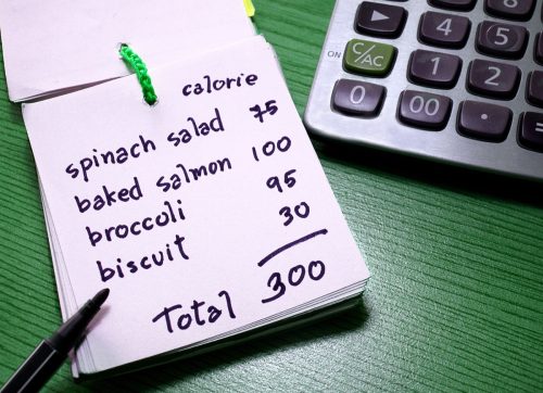 Person counting calories for weight loss