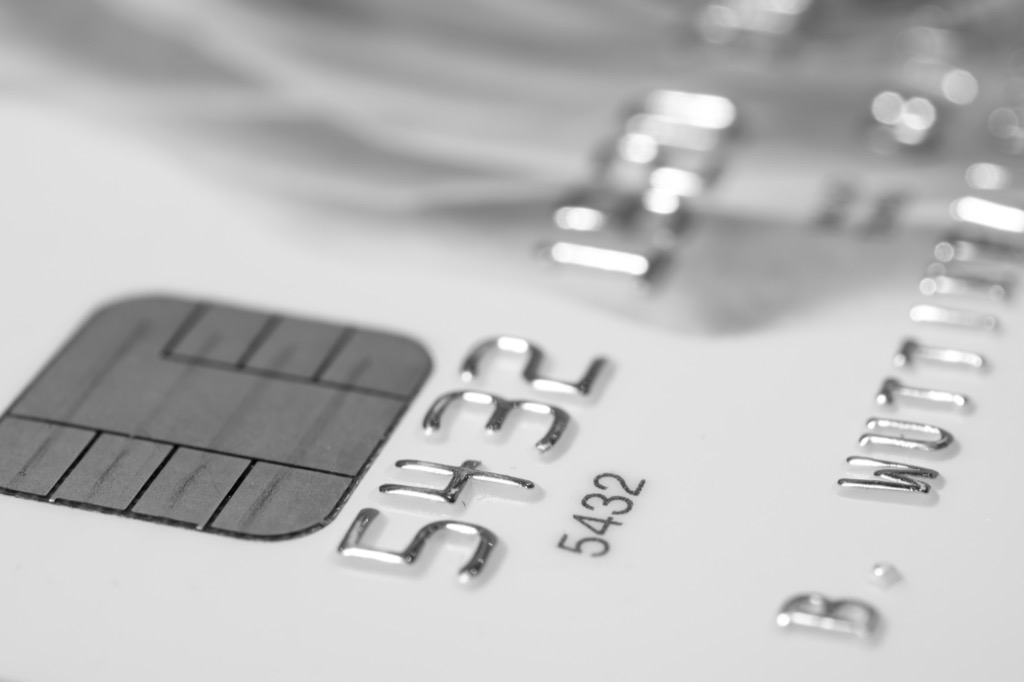 close up shot of a silver credit card