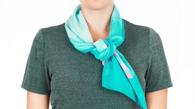 Woman Wearing Silk Scarf Clothing Choices Making You Look Older