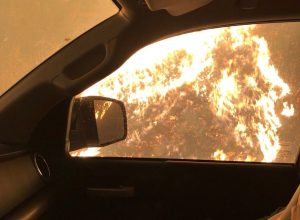allyn pierce drove through flames to help create a makeshift hospital for those injured in camp fire.