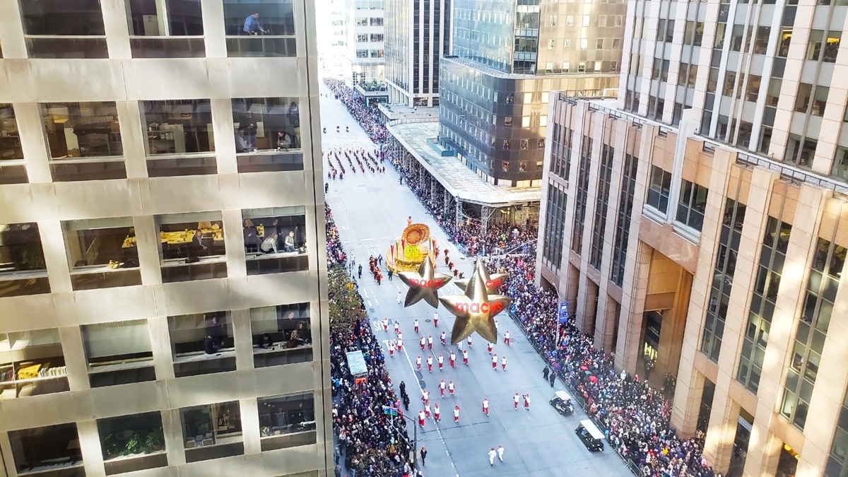 Macy's Thanksgiving Day Parade from above