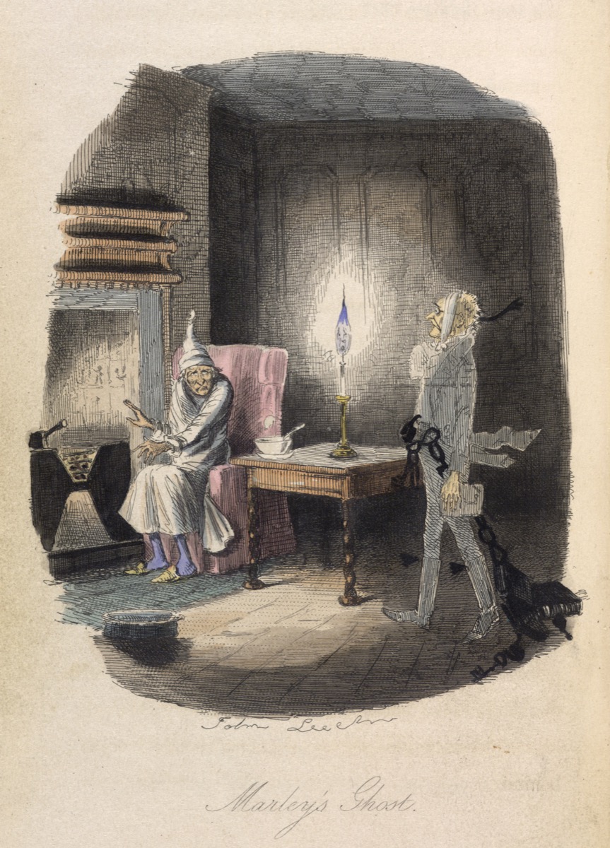 Marley's ghost illustration for a Christmas Carol