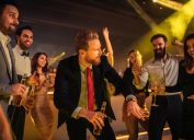annoying guest dances at holiday party