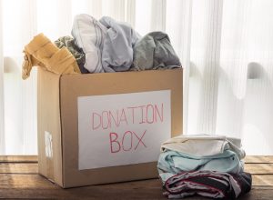 Box of Old Clothes for Donation {Free Acts of Kindness}