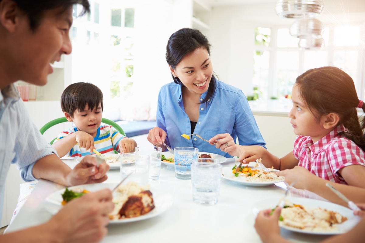 family dinner raising kids over 40
