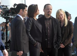 Ice-T and cast on set of Law and Order SVU
