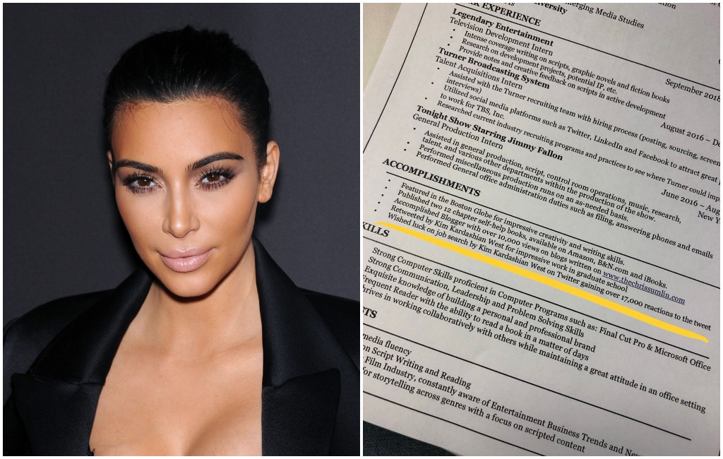 Grad Student Touts Kim Kardashian Retweet on His Résumé, Scores Job