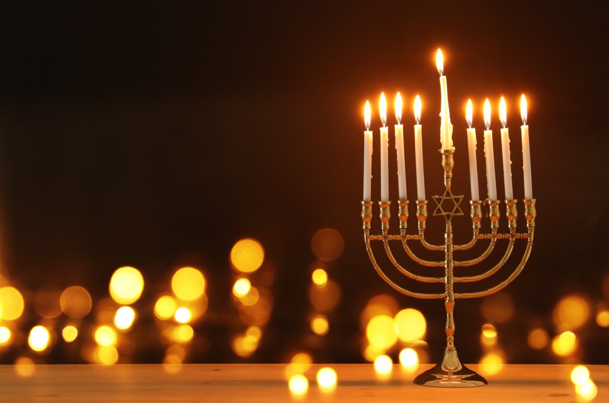 lit menorah - hanukkah traditions