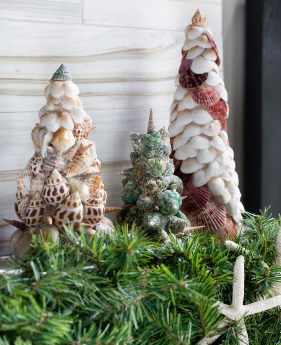 Shell trees diy christmas decorations