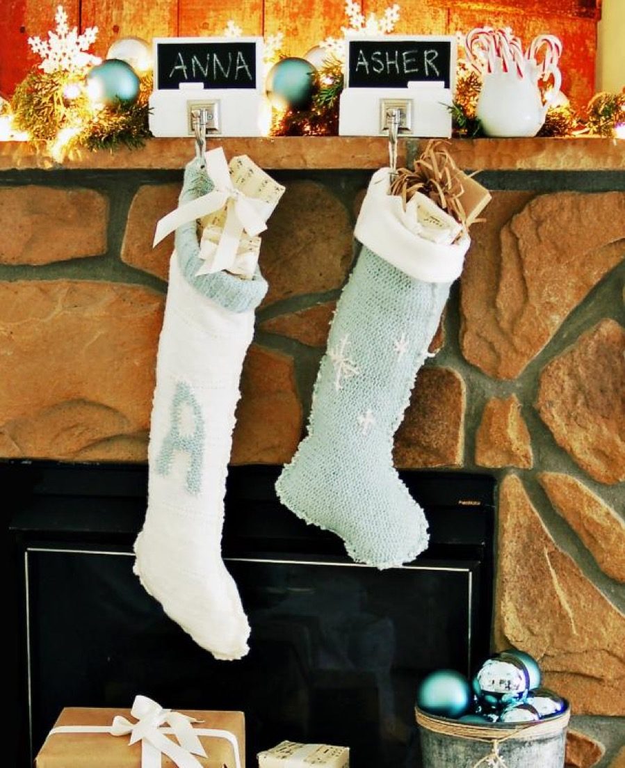 Sweater stockings diy christmas decorations