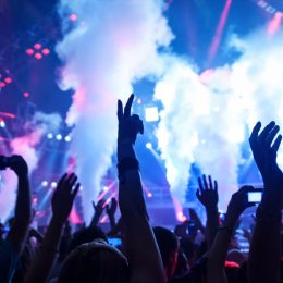 young people attending an edm show