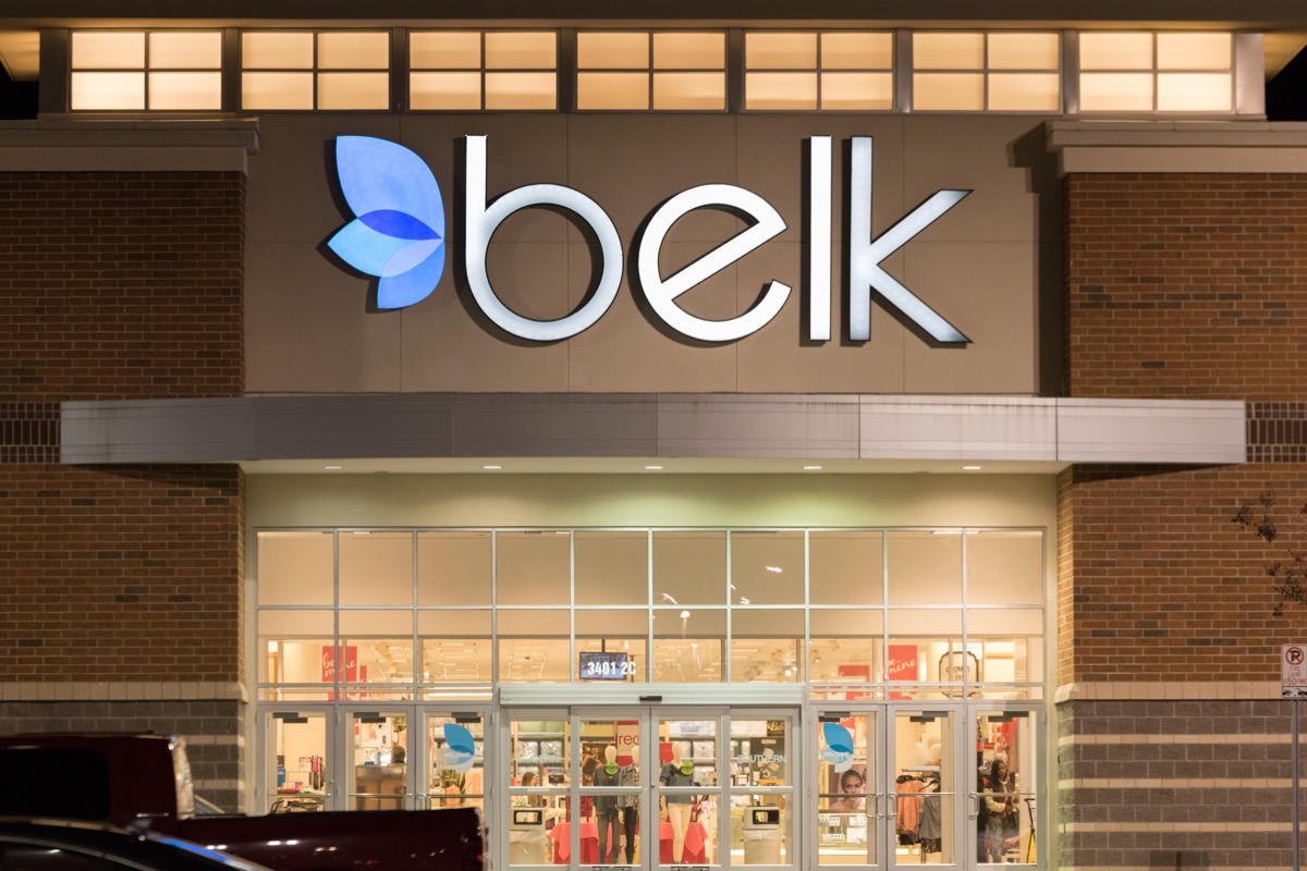 belk department store entrance within mall