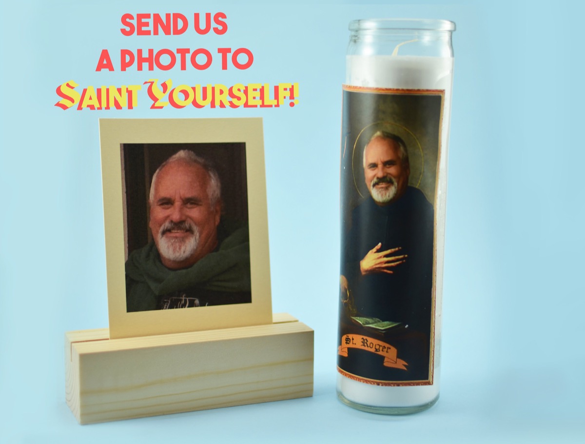 custom saint candles prank gifts