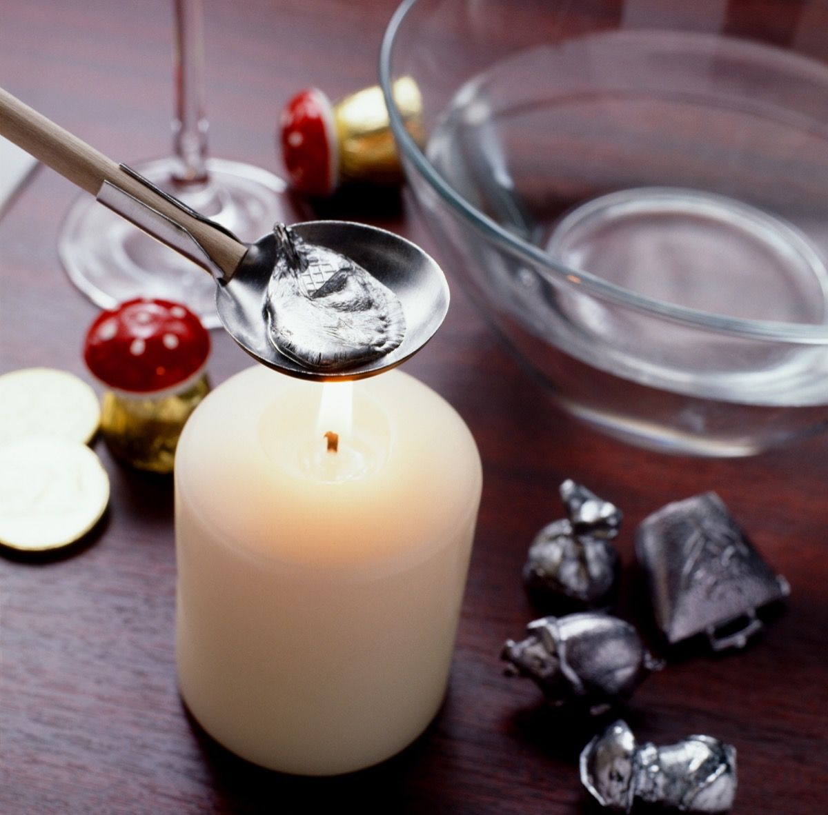 Melting led over a candle