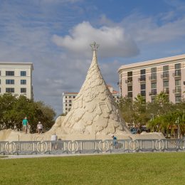 The world’s only 35-foot-tall tree made from 700 tons of sand in West Palm Beach, Florida