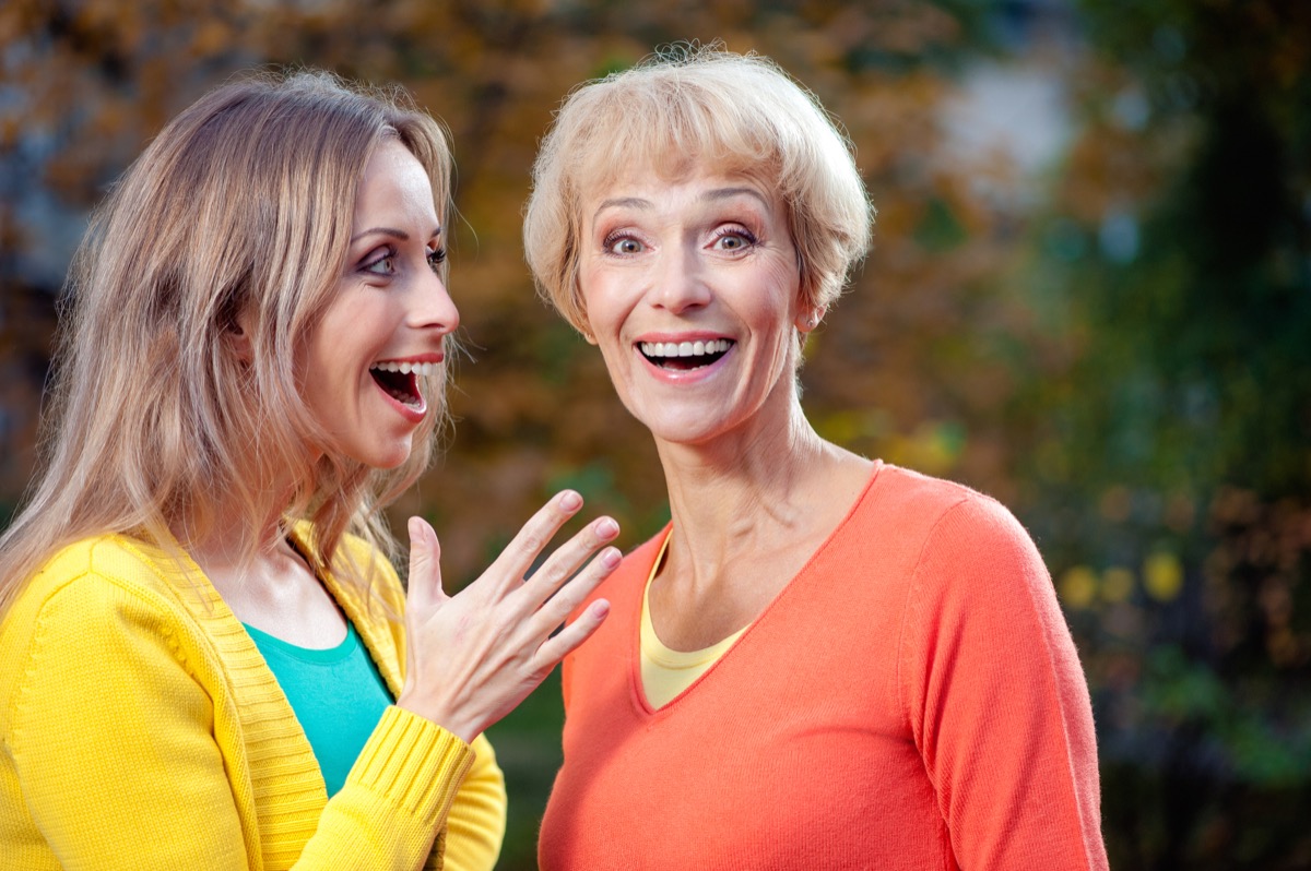 Older woman with daughter surprised