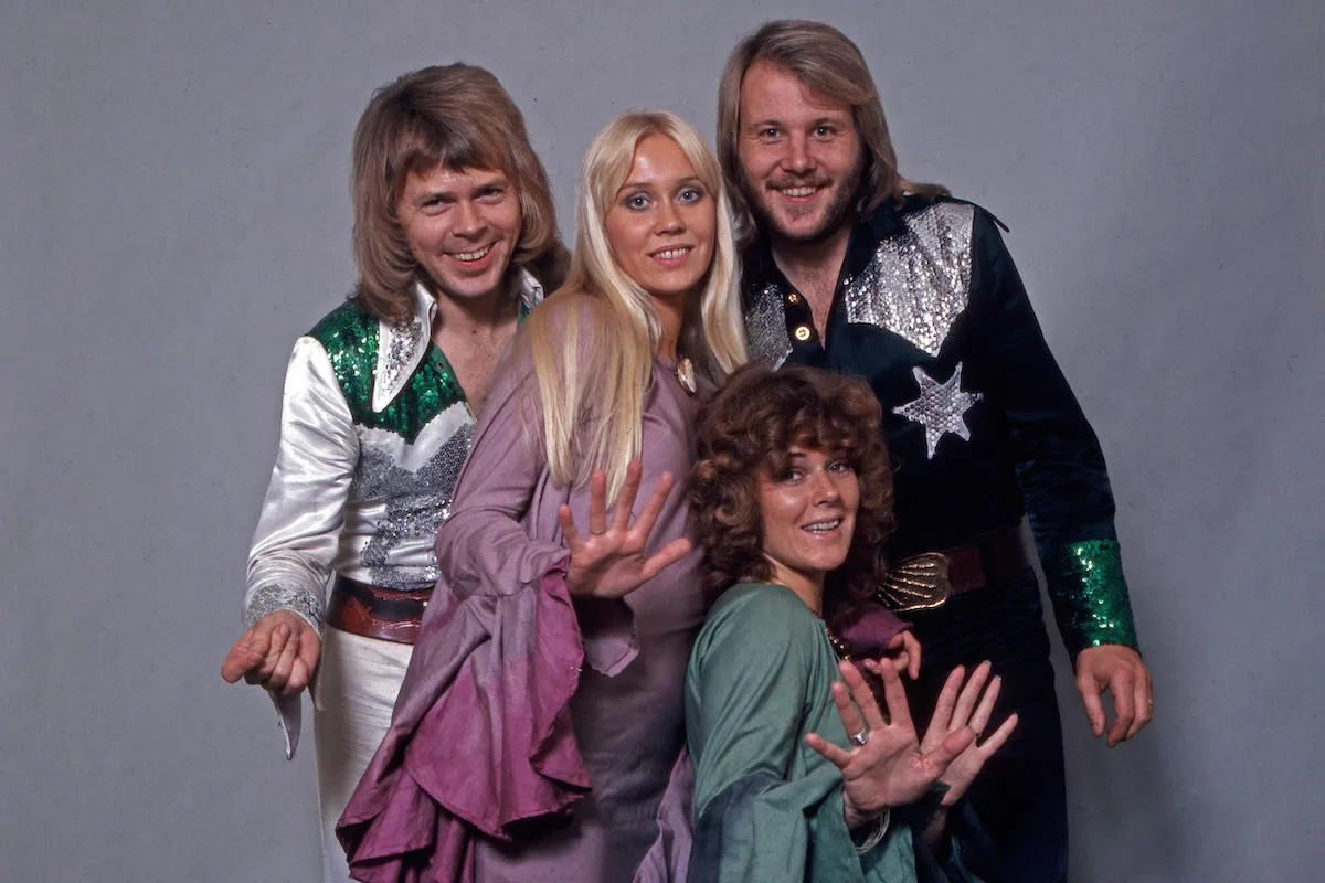 Studio shot of Swedish pop group ABBA, Germany 1970s.