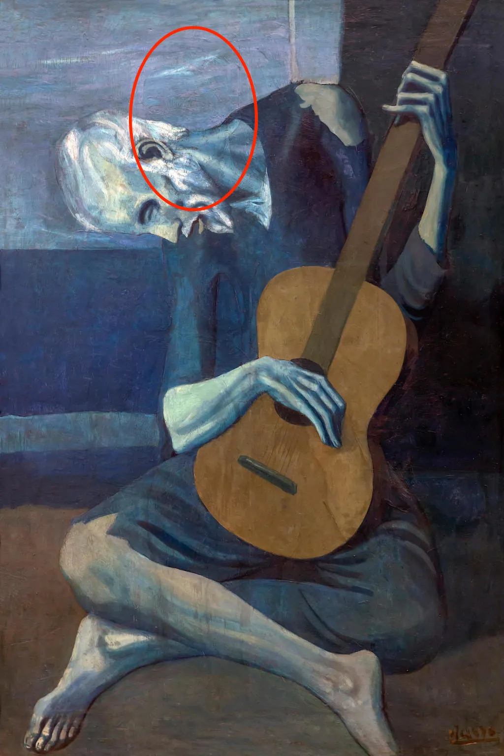 PTX6JM The Old Guitarist, Pablo Picasso, 1903-1904, Art Institute of Chicago, Chicago, Illinois, USA, North America