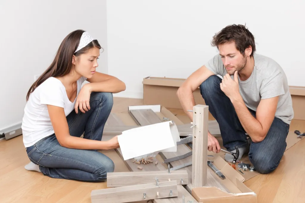 Couple Assembling Furniture {Ikea Shopping Tips}
